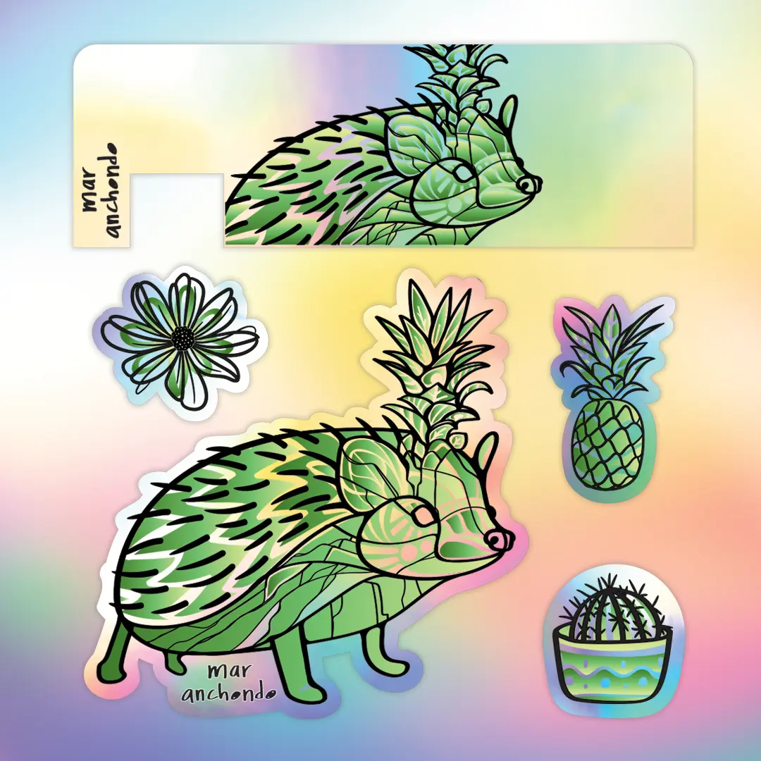 Piña tarjeta sticker