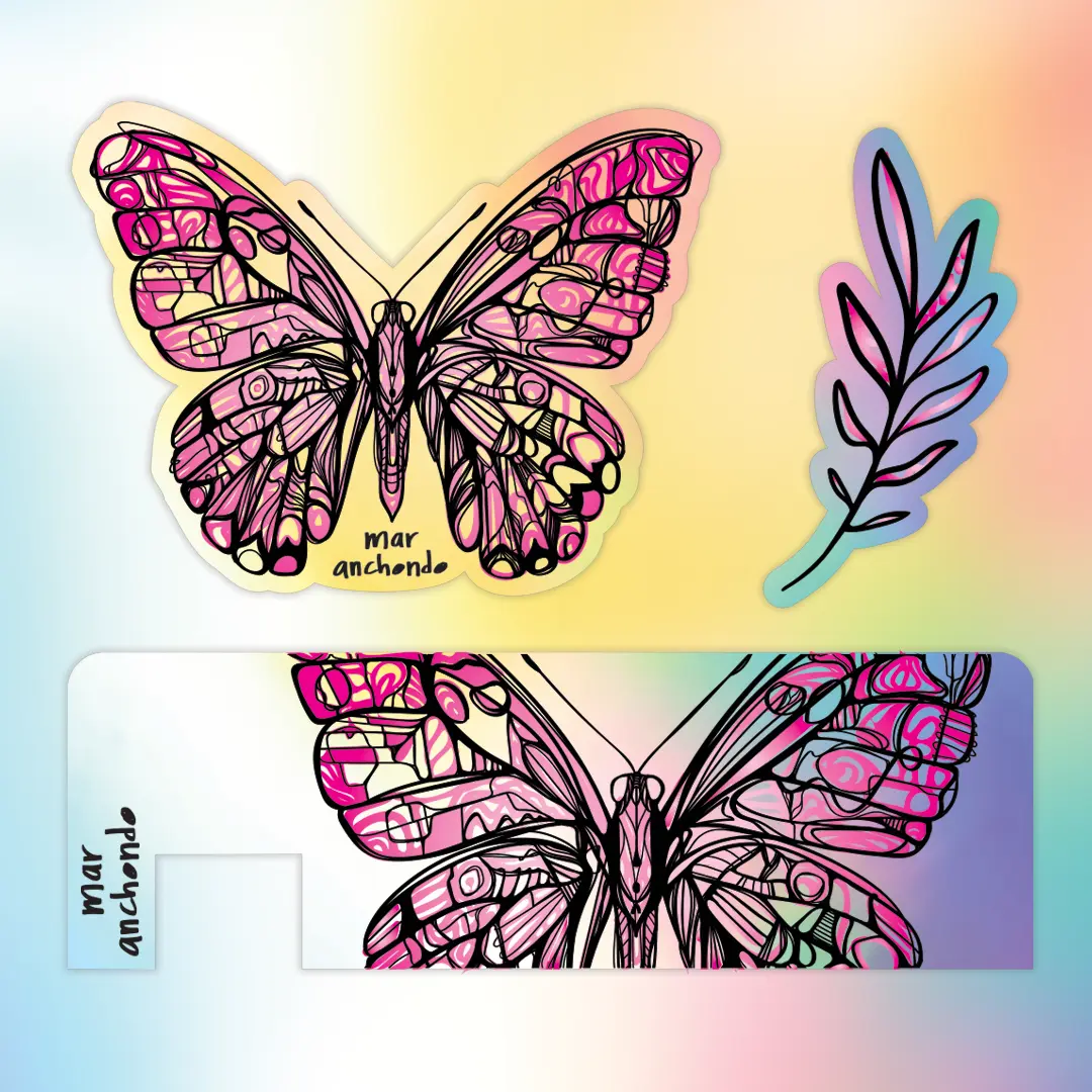 Mariposa tarjeta sticker
