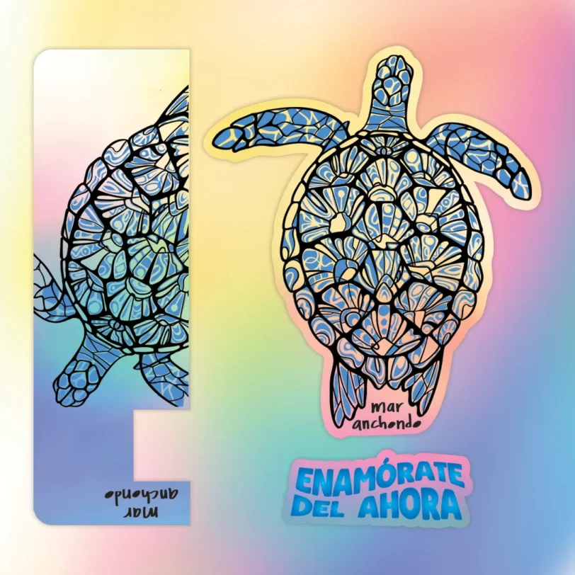 Tortuga tarjeta sticker