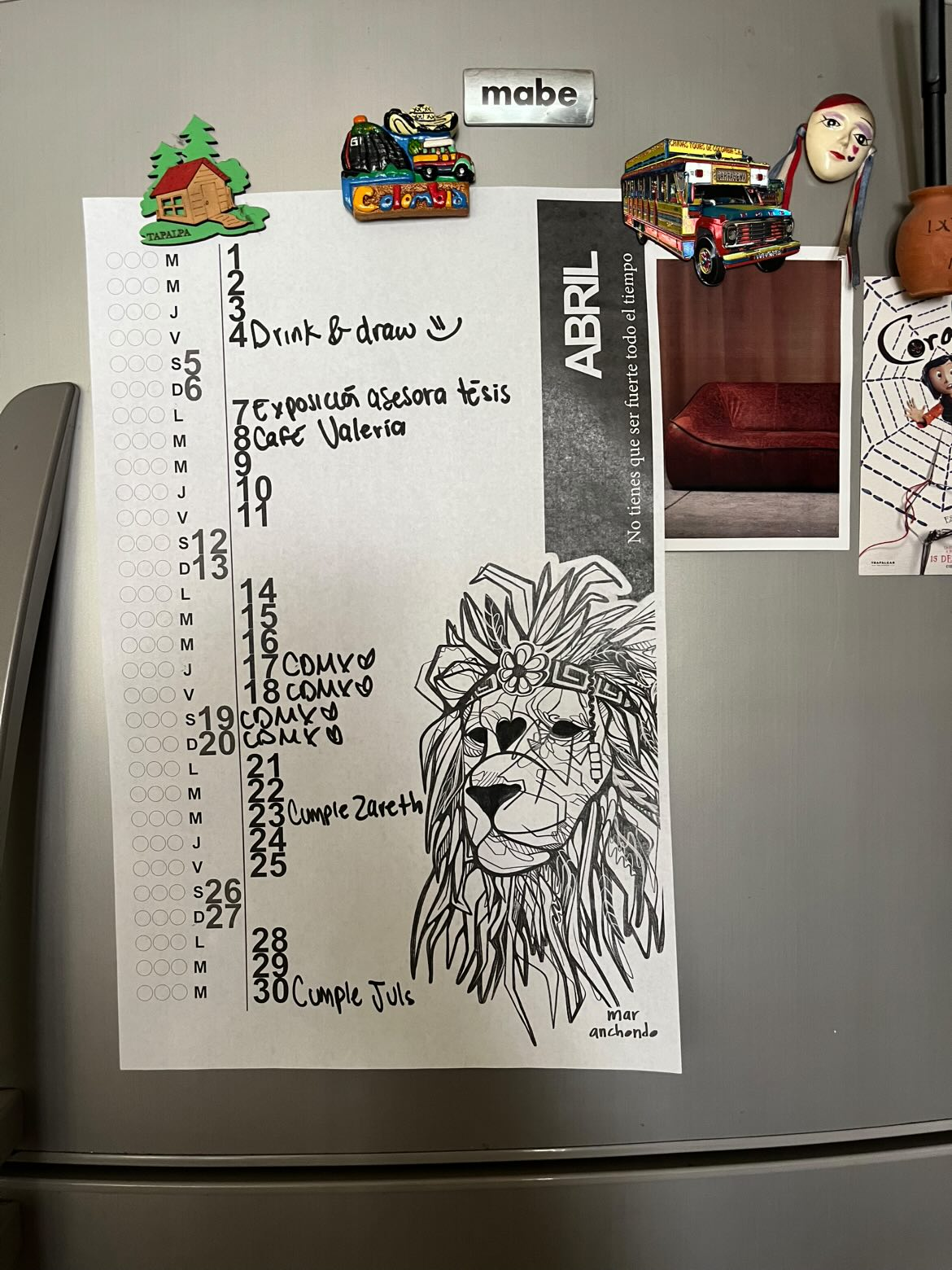 Yo tengo tu calendario!!! Lo